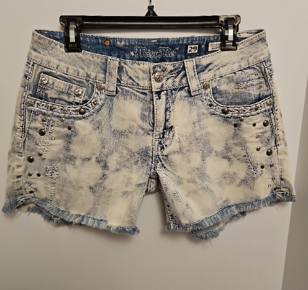Miss Me Women's Distressed Blue Denim Shorts